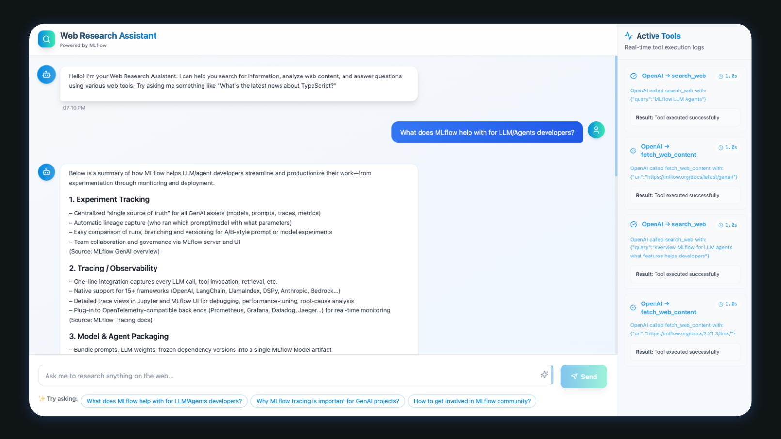 MLflow TypeScript Demo